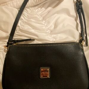 Dooney & Bourke Black Crossbody Bag with Gold Details